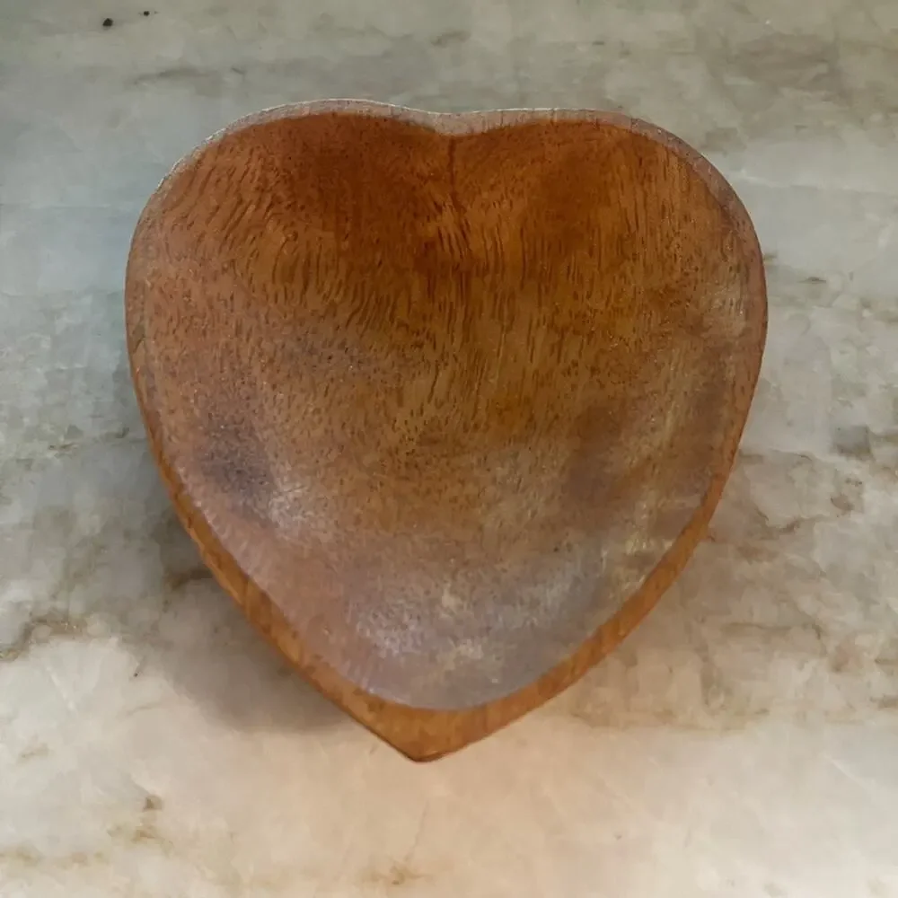 Heart-Shaped Wooden Bowl